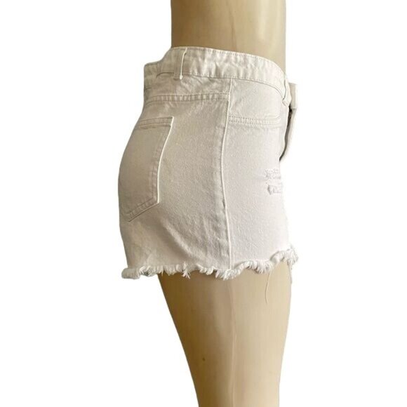 Distressed White Shorts size M Denim - Picture 4 of 6